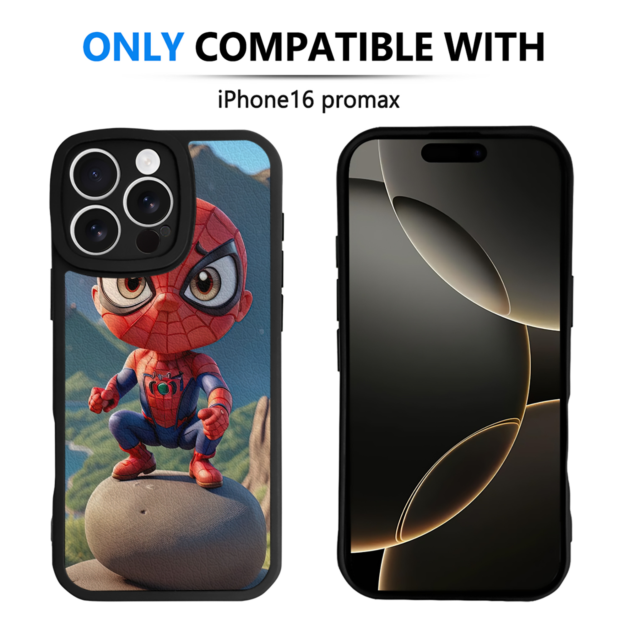 （画像用） Spider Man スパイダーマン 【iPhone 16シリーズ対応】シリコンスマホケース（レザー調） 材質：シリコン
